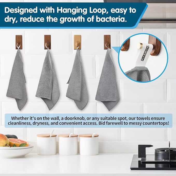 FIXSMITH Grey Microfiber Cleaning Cloth -Pack of 8, Highly Absorbent Cleaning - Image 4