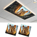 2 Pack Tree Hole Squirrel Decorative Ceiling Light Covers, Magnetic 4x2 Ft by AOHMPT