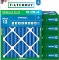 Filterbuy 16x20x4 Air Filter MERV 13 Optimal Smoke & Allergy Defense, by Filterbuy