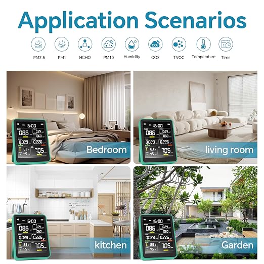 Air Quality Monitor Indoor, 13-in-1 Smart Air Quality Tester - Image 4