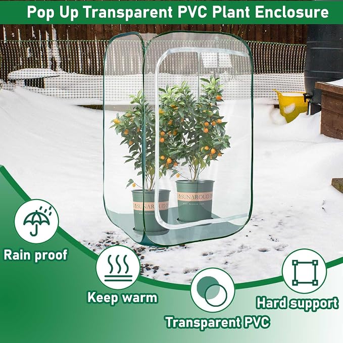 Plant Mini Greenhouse Pop up Frost Protection Enclosure PVC Clear Plant Covers - Image 4