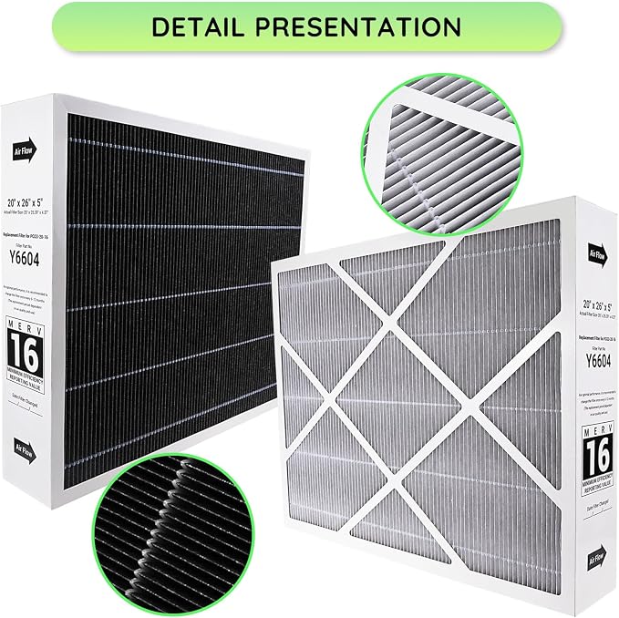 Y6604 20x26x5 MERV 16 Furnace Replacement Filter Compatible - Image 2