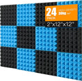 Sound Proof Foam Panels for Wall 24 Pack Acoustic Panels Sound Absorbing 2" X by Saiqiang