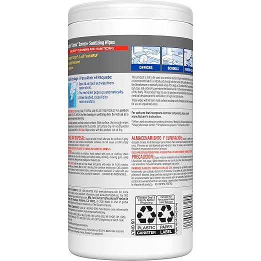 CloroxPro Clorox Screen+ Sanitizing Wipes, Disinfecting Wipes - Image 10