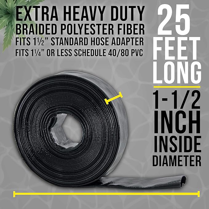 U.S. Pool Supply Pool Backwash Hose 1 1/2 Inch Diameter x 25 Feet - Image 3