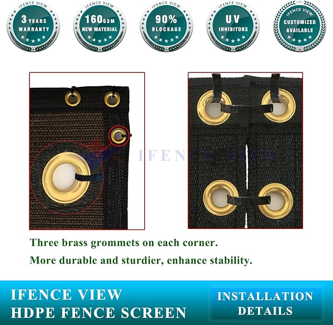 6'x1' to 6'x100' Brown Shade Cloth Panels Fence Privacy Screen Fabric Mesh Net - Image 5