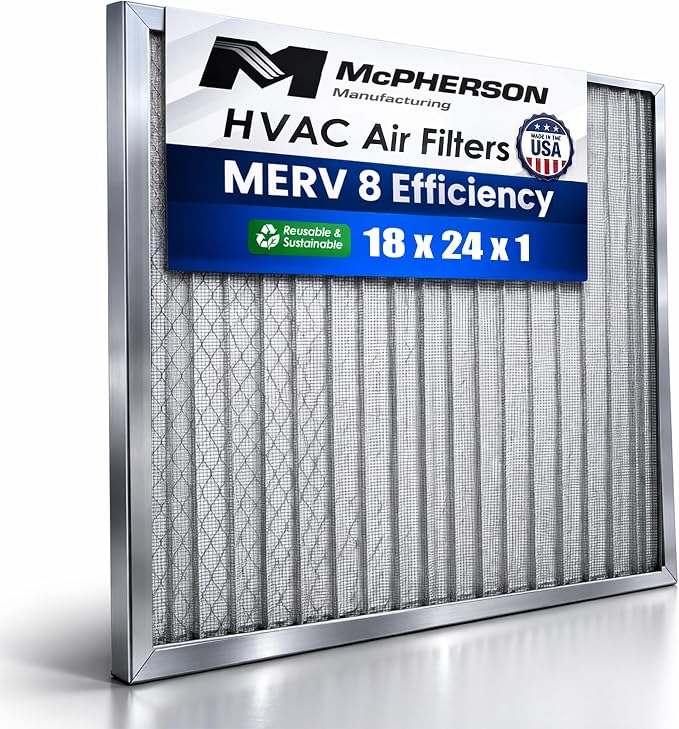McPherson Reusable Air Filter 18x24x1 | Washable MERV 8 | Made in USA Metal by McPhersonManufacturing
