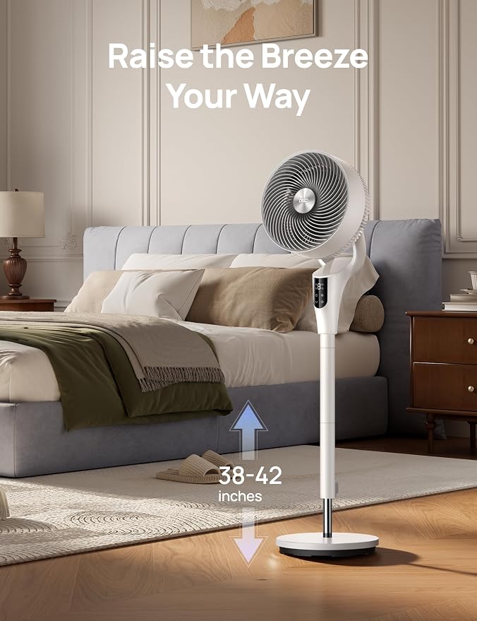 DREO Fan for Bedroom, 2026 Upgraded, 90ft Airflow, 20dB Quiet Fan, 90° - Image 8