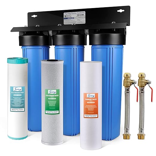 iSpring WGB32BM+AHPF12MNPT16X2 3-Stage Whole House Water Filter System by iSpring