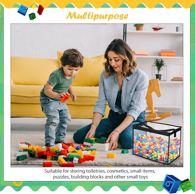 3 Pcs Toy Storage Bags with Zipper Large Clear PVC Organizing Bags - Image 5