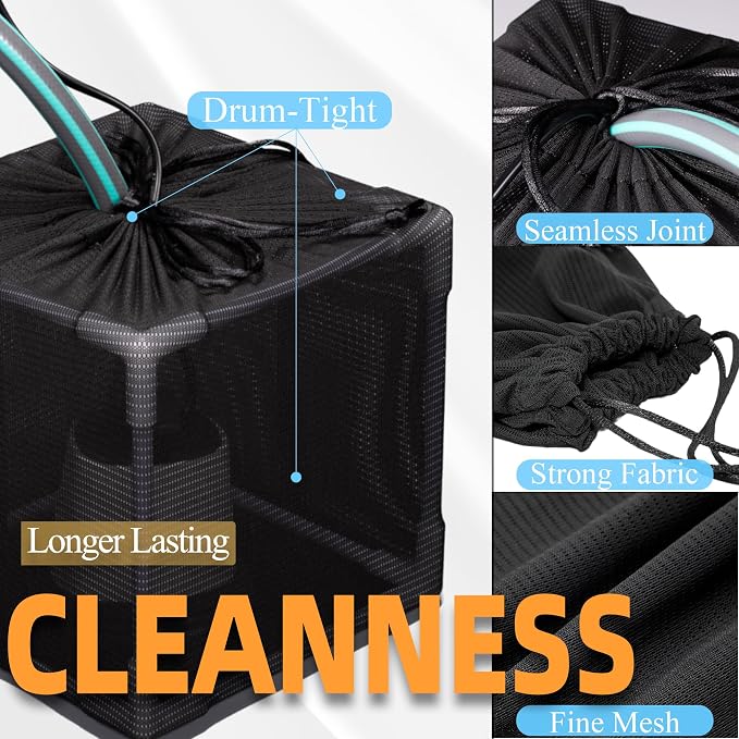 Fineday Pond Filter, Anti-Clogging Cube Outdoor Mesh Water Pump Barrier Bag Box - Image 5
