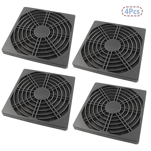4 Pcs 120mm Black Square Plastic Cooling Fan Filter Cover, Dust Screen - Image 2