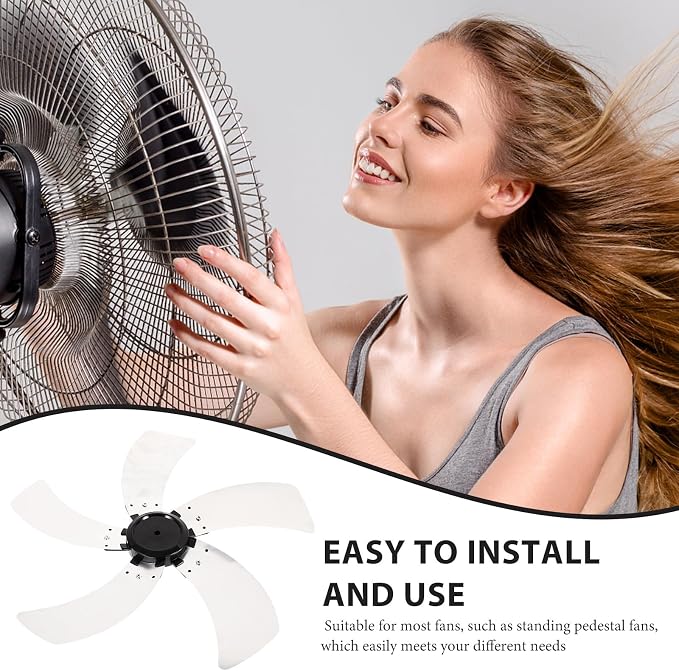 Ciieeo 16.9 Inch Electric Fan Blades Replacement 5 Leaves Metal Fan Blade - Image 8