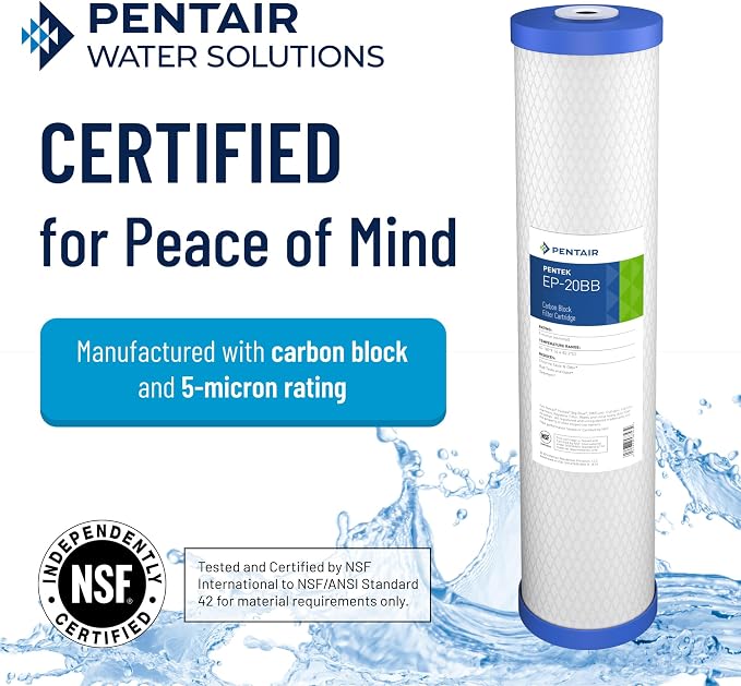 Pentair Pentek EP-20BB Big Blue Carbon Water Filter, Whole House Carbon Block - Image 3