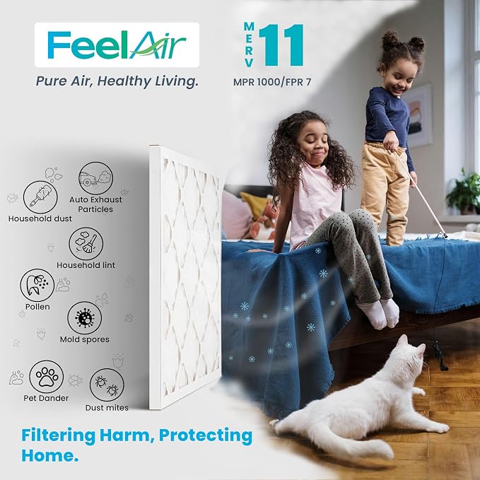 20x25x1 Air Filter – 6 Pack, MERV 11 Pleated HVAC & Furnace Filter, - Image 3