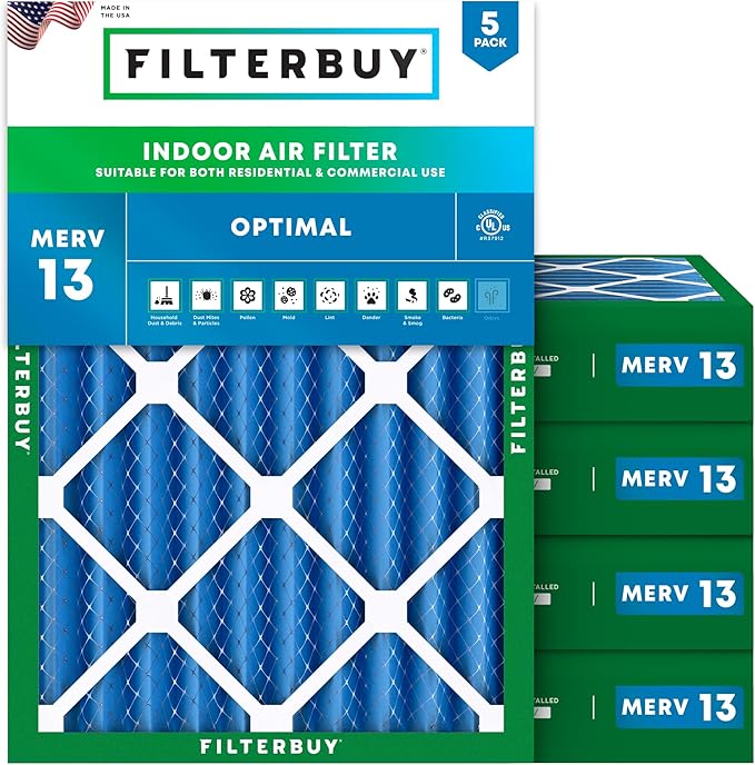Filterbuy 18x24x4 Air Filter MERV 13 Optimal Smoke & Allergy Defense, by Filterbuy