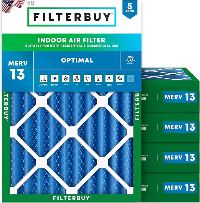 Filterbuy 20x23x4 Air Filter MERV 13 Optimal Smoke & Allergy Defense, by Filterbuy