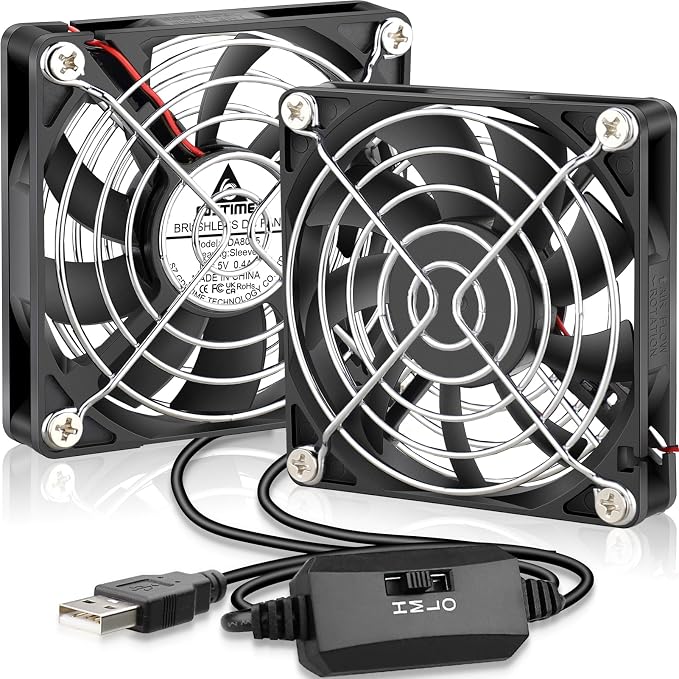 GDSTIME Dual 80mm x 15mm USB Fan by GDSTIME
