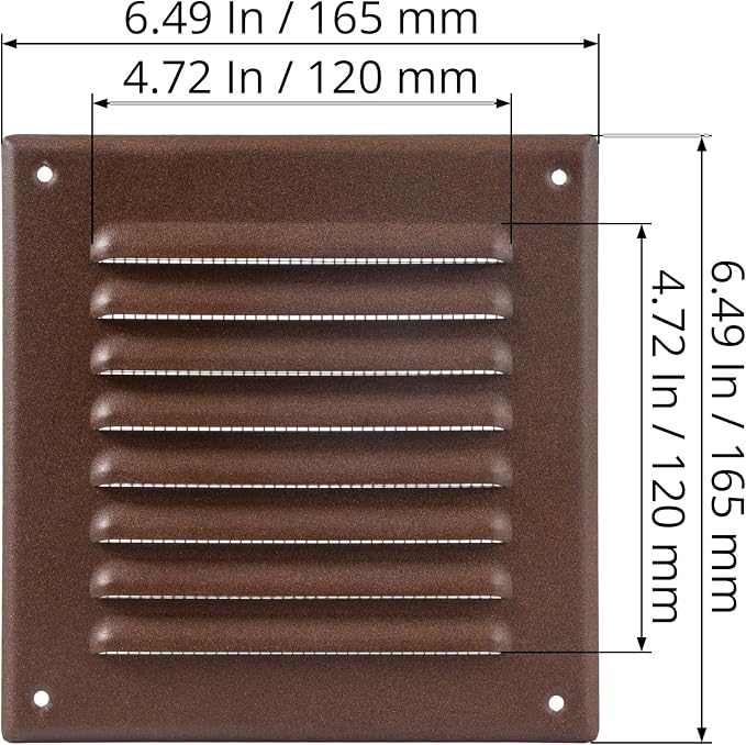 5'' x 5" Inch Square Ventilation Grille - Image 2