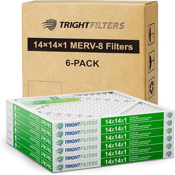 14x14x1 Air Filter 6 Pack, Durable MERV 8 Pleated Home HVAC AC Furnace Filters - Image 8