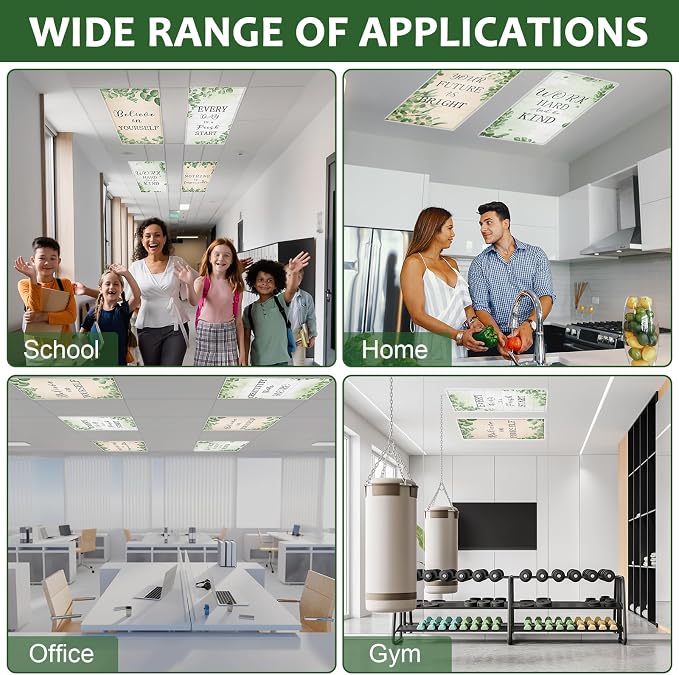 QOUBAI 12PCS Fluorescent Light Covers, 4x2 Feet Magnetic Light Cover - Image 6