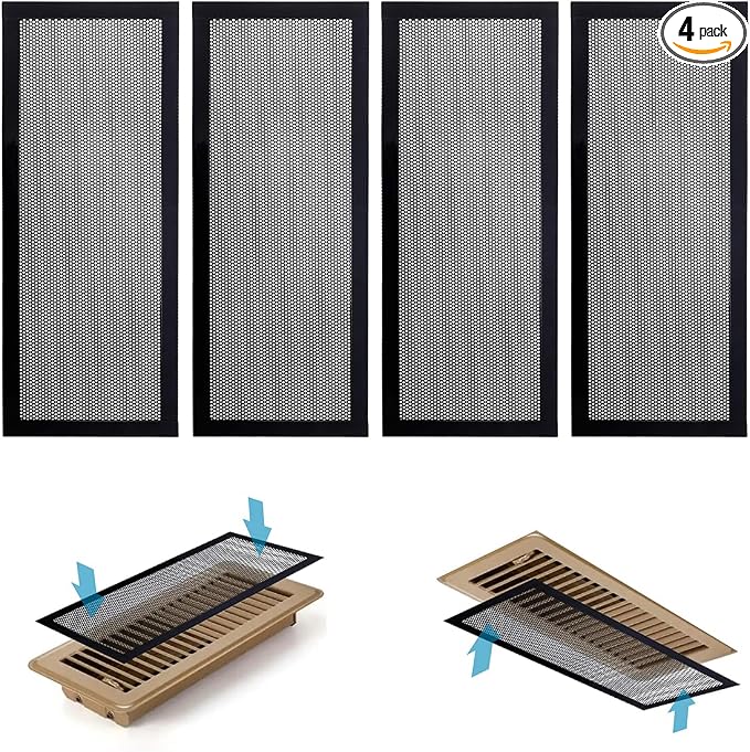 QMARK 4 Pack Floor Vent Covers, 4 x 10 Inches Floor Vent Screen Net, Air Vent by Unknown