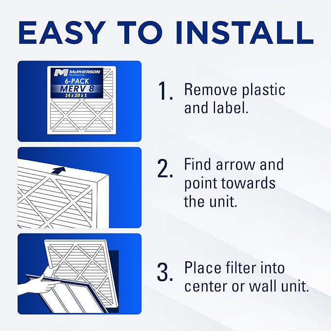 20x25x1 Air Filters, MERV 8 Pleated HVAC AC Furnace Filter Replacement - Image 4