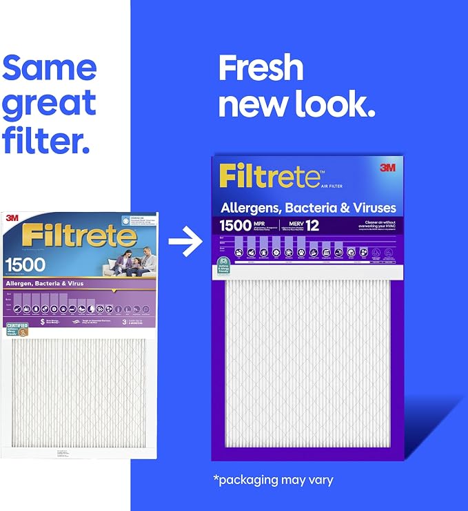 Filtrete 12x12x1 Air Filter, MERV 12, MPR 1500, Bacteria & Viruses, 3-Month AC - Image 2