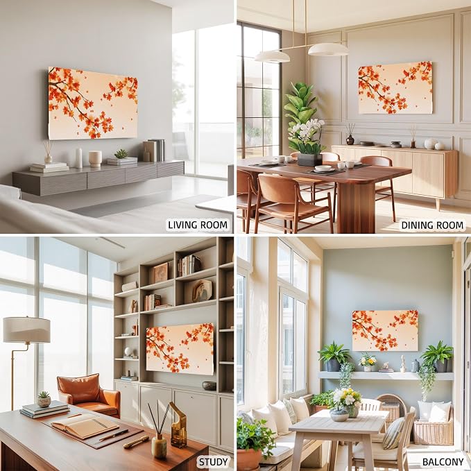 Thanksgiving Holiday Maple Leaf Indoor TV Cover, Elastic TV Screen Protector - Image 5