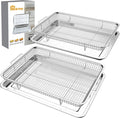 Air Fryer Basket for Oven 12.8"x9.6", 2 Pack Large Air Fryer Basket and Tray by DONGULI
