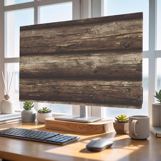 Farmhouse Vintage Wood Grain Indoor TV Cover, Elastic TV Screen Protector by Unknown