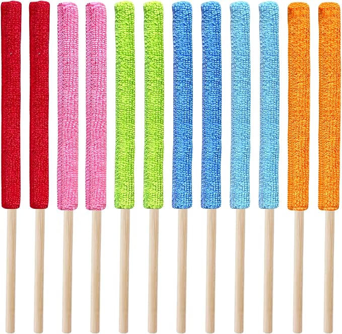 12 Pcs Mini Detail Duster Sticks Crevice Cleaning Tool Brush Microfiber Gap by Bilkeru
