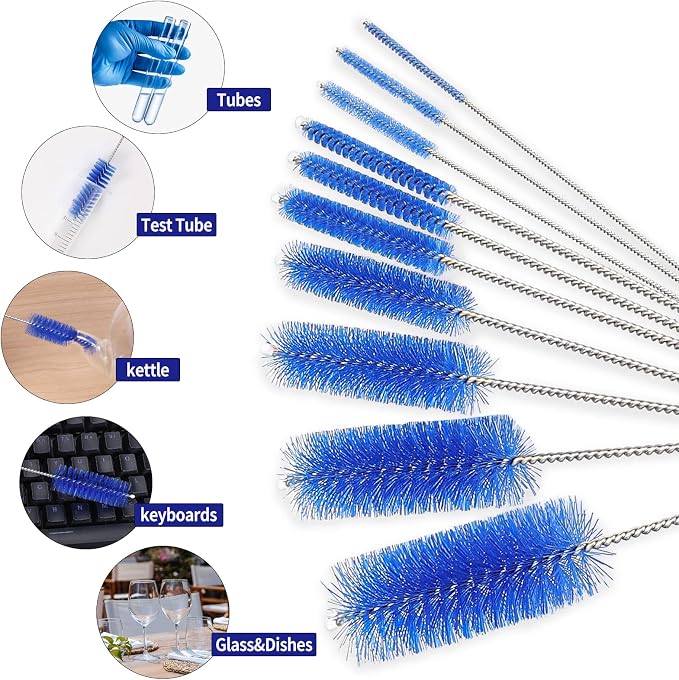 CiaraQ Bottle Cleaning Brushes, 8 Inch Nylon Tube Brush Set, Cleaner - Image 2