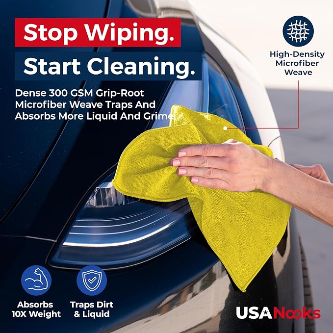 USANOOKS Microfiber Cleaning Cloth Yellow - Image 6