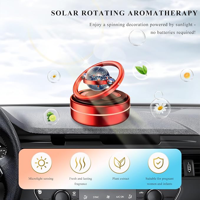 Car Air Freshener, Rotating Aromatherapy Fidget Spinner Dashboard Ornament - Image 3