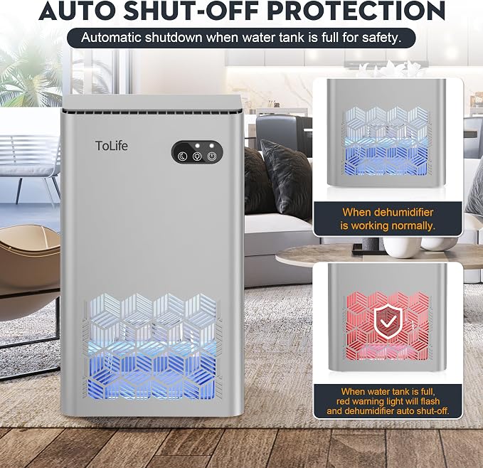 ToLife Dehumidifier for Home, 1000 sq.ft Dehumidifiers for Basement Bedroom - Image 9