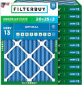 Filterbuy 20x25x2 Air Filter MERV 13 Optimal Smoke & Allergy Defense, by Filterbuy