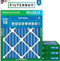 Filterbuy 20x25x2 Air Filter MERV 13 Optimal Smoke & Allergy Defense, by Filterbuy