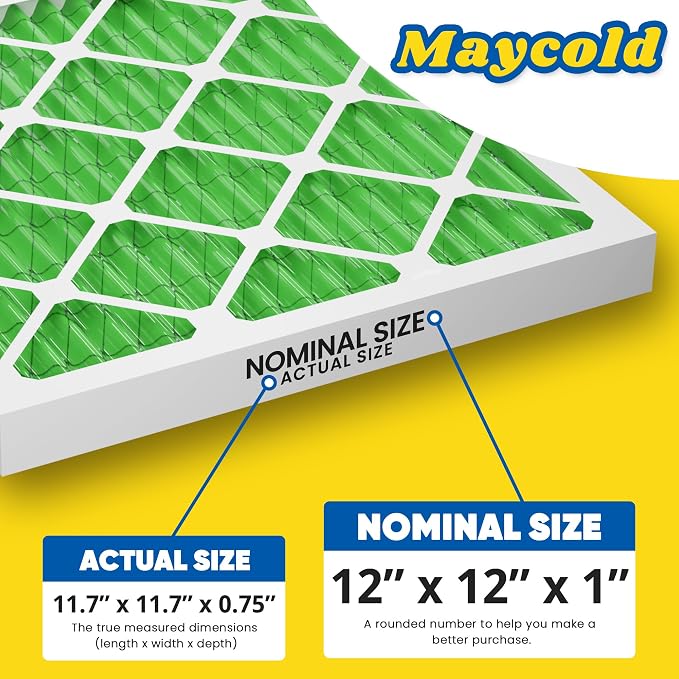 Maycold MERV 13 12x12x1 Air Filter, High-Efficiency Pleated AC & Furnace Filters - Image 3