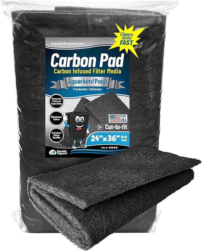 Aquarium Carbon Pad – Cut‑to‑Fit Carbon Infused Filter Pad Media by AquaticExperts