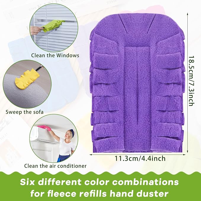 Zubebe 20 Pcs Duster Refill Reusable Fleece Duster Refills Feather Flat Dusters - Image 2