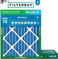 Filterbuy 20x24x2 Air Filter MERV 13 Optimal Smoke & Allergy Defense, by Filterbuy