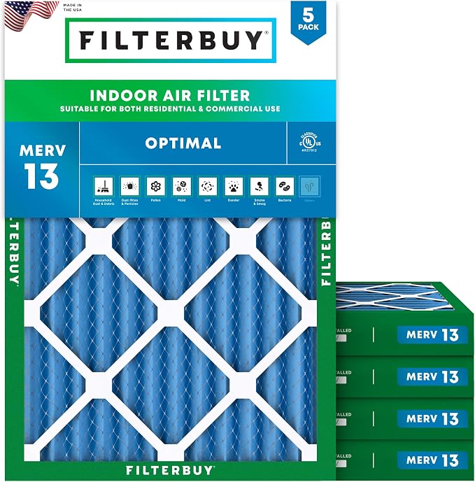 Filterbuy 15x20x2 Air Filter MERV 13 Optimal Smoke & Allergy Defense, by Filterbuy