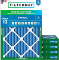 Filterbuy 20x25x2 Air Filter MERV 13 Optimal Smoke & Allergy Defense, by Filterbuy