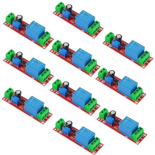 Dorhea 10PCS DC 12V NE555 Delay Timer Relay Switch Module Adjustable 0-10 by Dorhea