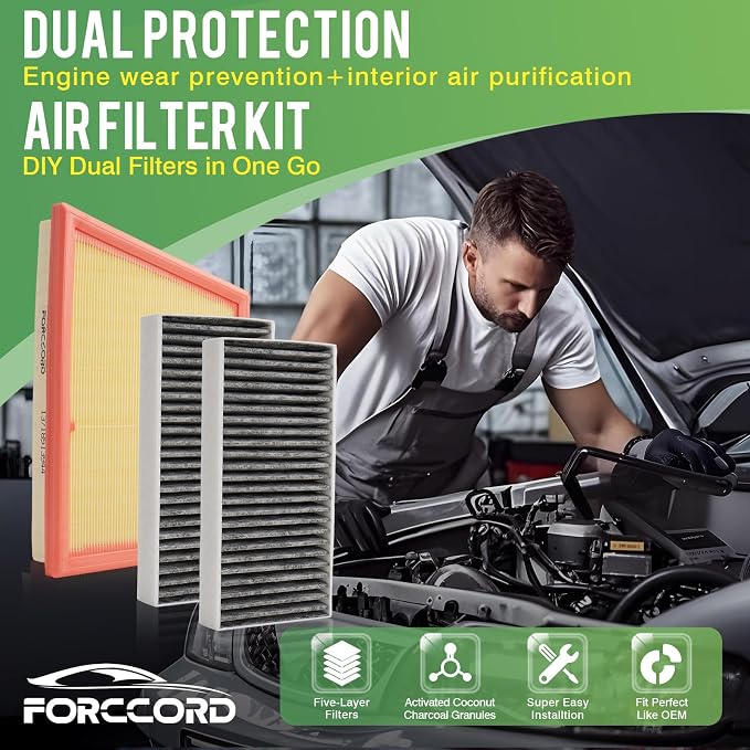 Cabin & Engine Air Filter Fit for BMW X1 2016-2022, X2 2018-2022 Activated - Image 2