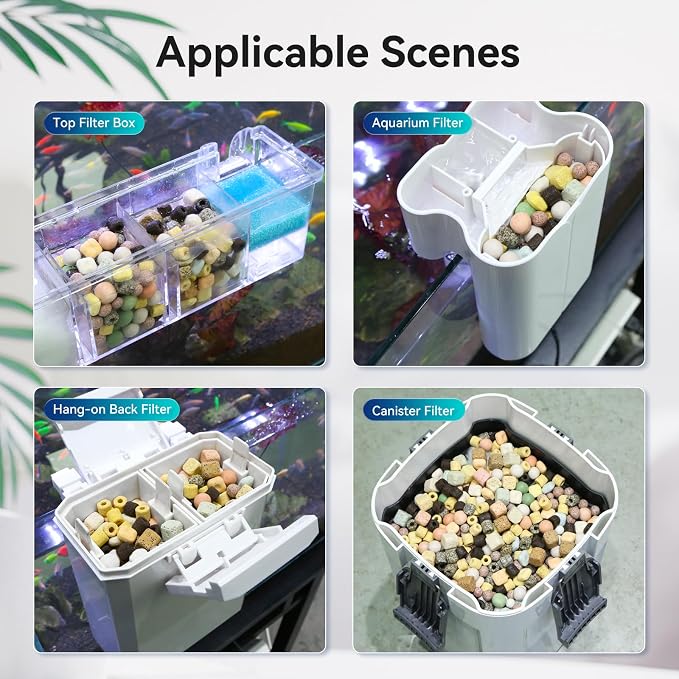12-in-1 Aquarium Filter Media for Freshwater & Marine Tanks, Bio Filter Mix - Image 6