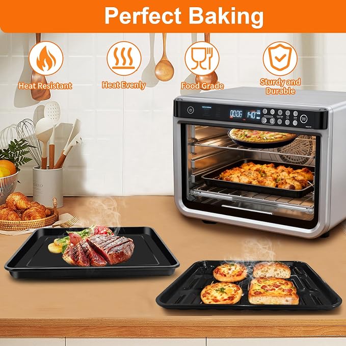 GCQ 3PCS Air Fryer Grill Pan Basket Wire Rack Set - Image 7