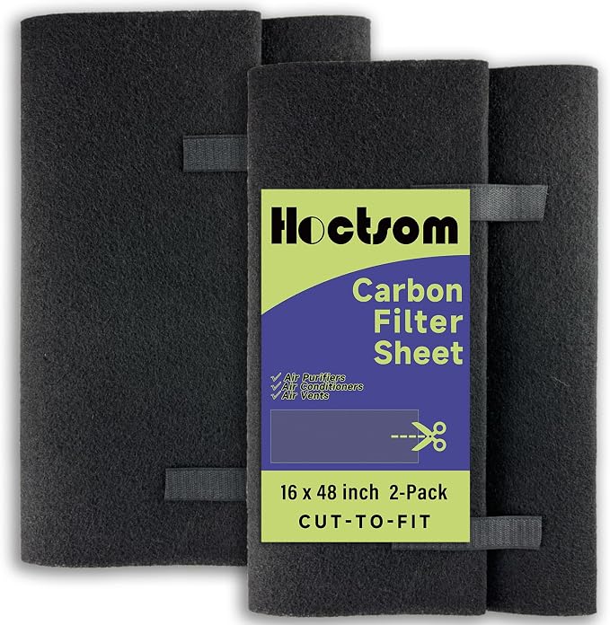 16 x 48 Inch Activated Carbon Filter Sheet, Cut-to-Size Charcoal Pre-Filter by BeautyyourHome