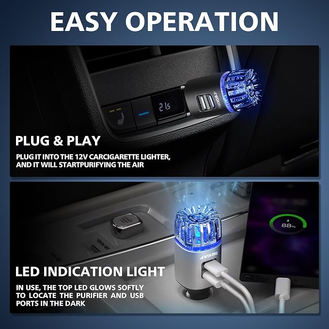 Car Air Purifier Ionizer, 12V Plug-in Car Air Freshener Gadgets - Image 5